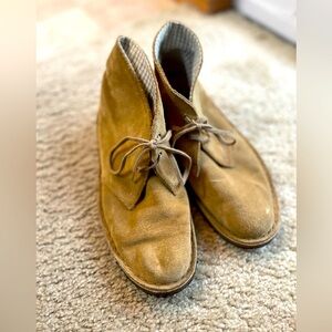 Clarks Originals Desert Boots Oakwood Beige Suede Womens Size 8 Crepe Gum Sole